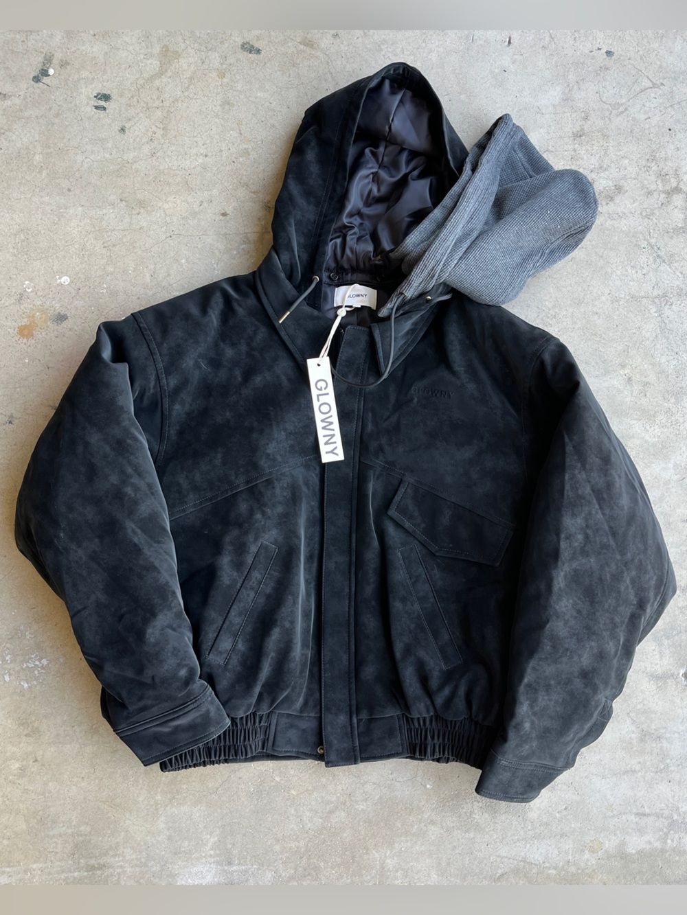 GLOWNY Urban Suede Bomber Jacket